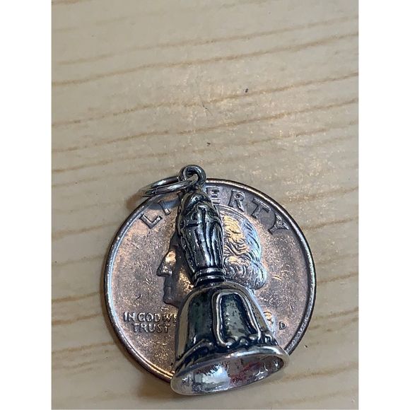 .925 Vintage Rare Hand Bell Sterling Silver Jewelry Charm #bell #rare - Picture 3 of 5